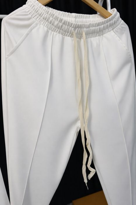 Compleu alb bărbați L – cămașă + pantaloni, elegant / casual premium