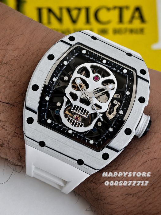 INVICTA Skull white automatic 42 mm, Инвикта нов мъжки часовник