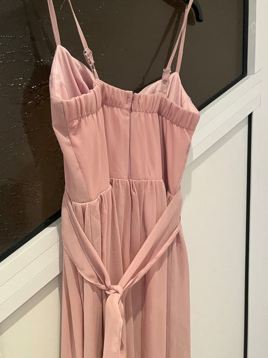 TFNC London дълга розова рокля, XS-S, официална, шаферска, шифонена