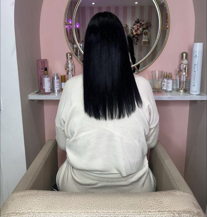 100% Естествена славянска коса екстеншъни удължения