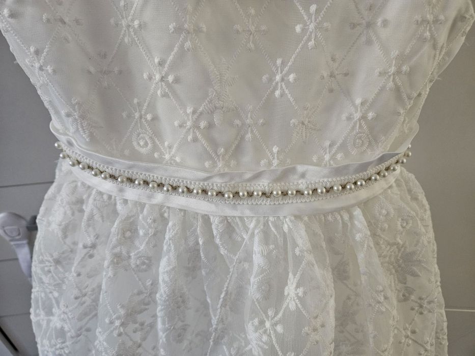 Детска официална бяла рокля с тюл Fiona & Co