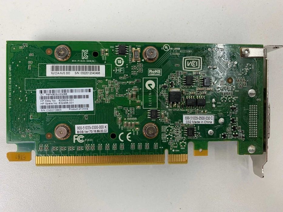 NVIDIA NVS 300 512MB DDR3, Low Profile, 2x DVI, 24 м. гаранция