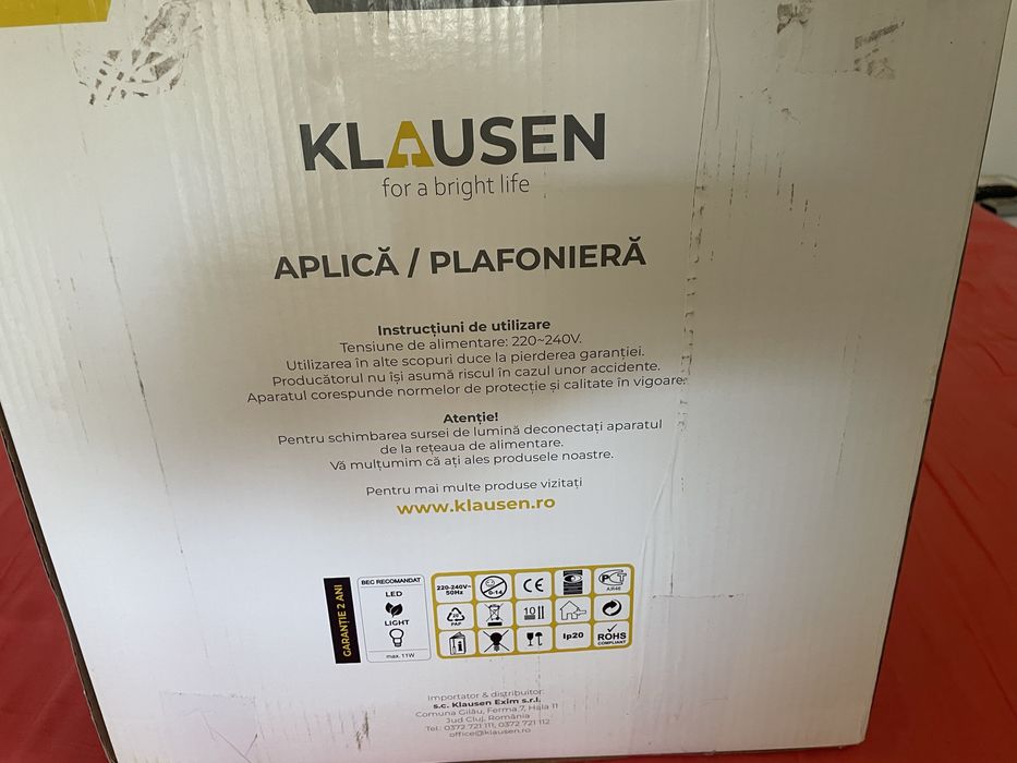 Aplica Plafoniera Klausen Halley D400 2x60W E27