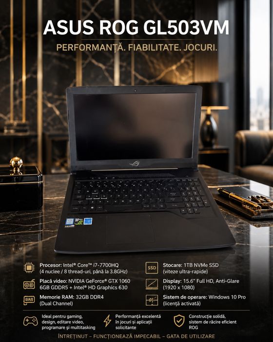 Asus Rog, 32 Ram, 1Tb SSD NVME, 6Gb video, intel i7