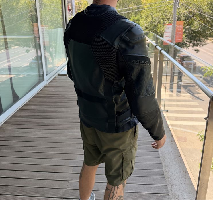 Geaca moto Macna Olsan piele cu textil de vara M