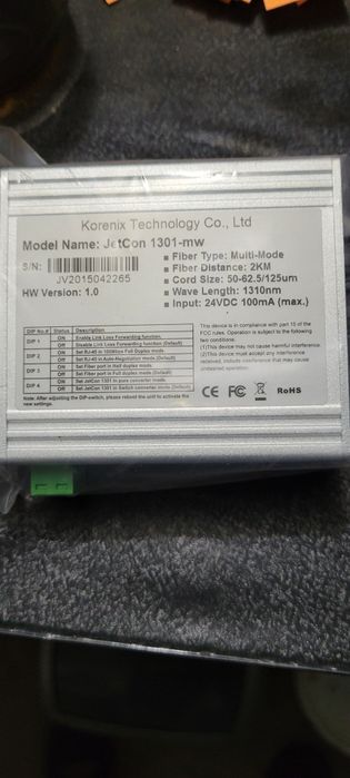 Mediaconvertor ethernet la fibra optica Jetcon