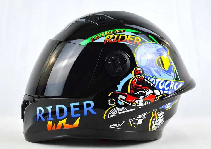 Детска каска Мотор/Мотопед/Вело/Скутер/Атв Шлем 3-ри цвята