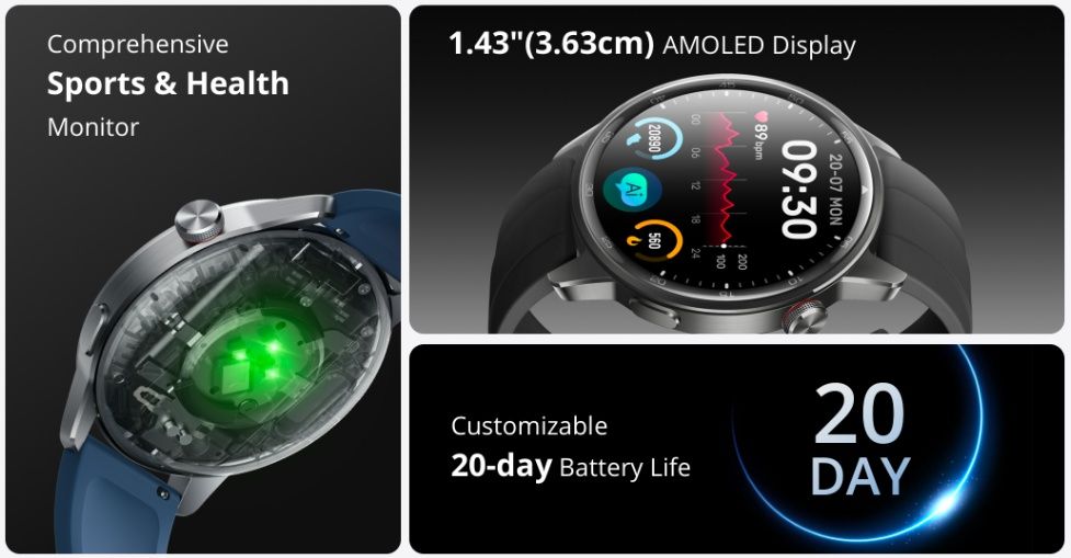 SmartWatch AGM Legion Amoled si Realme Watch S2. GPS, Apeluri, Sport