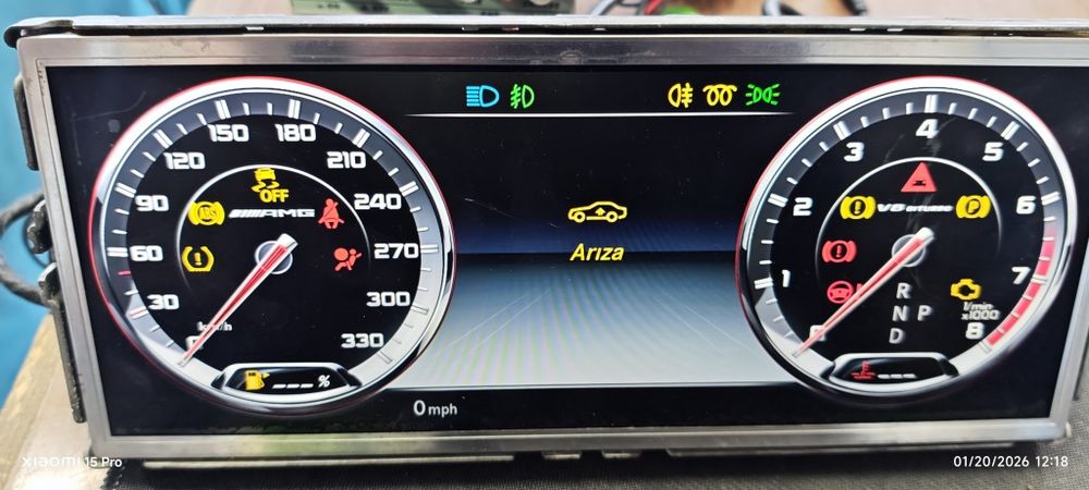 Километраж табло Mercedes W222 с HeadUp