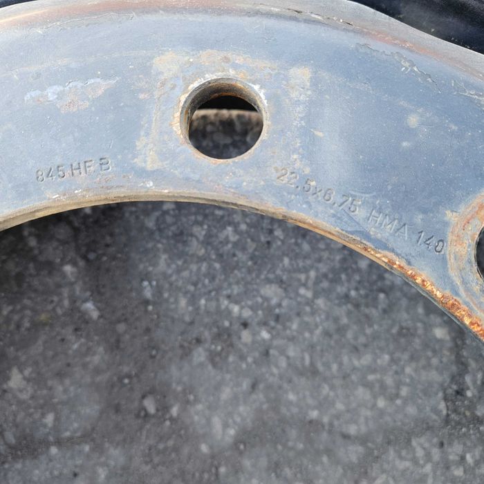 6 стоманени джанти 6.75x22.5 с 10 отвора Mercedes/MAN Germany KPZ