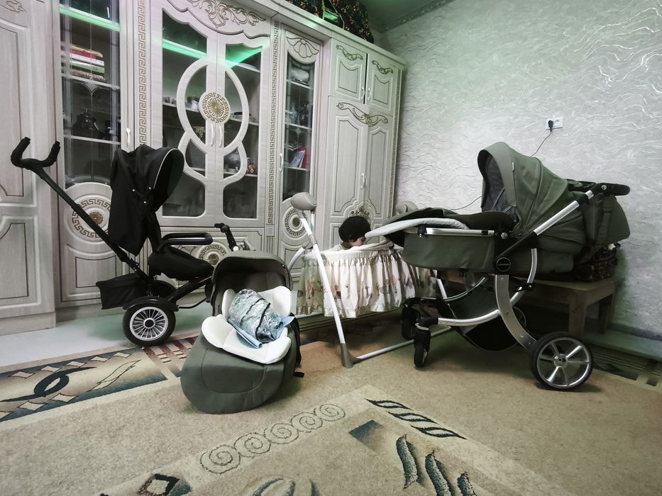 Коляска и автокресло luxmom, люлька электрическая, и прогулочный вел