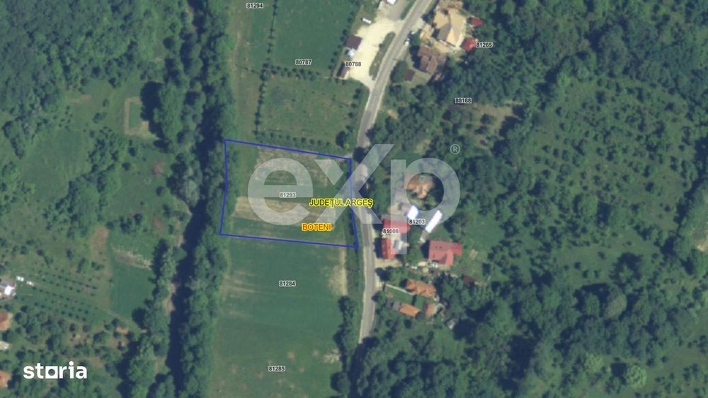 Teren intravilan la tara in Arges - 3.565 mp in comuna Boteni