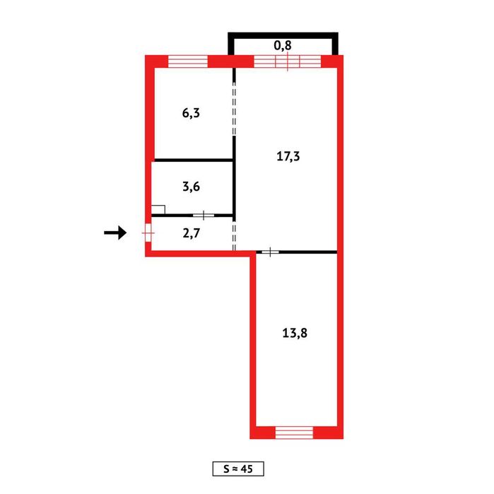 2-комнатная на 7 мкрн ][