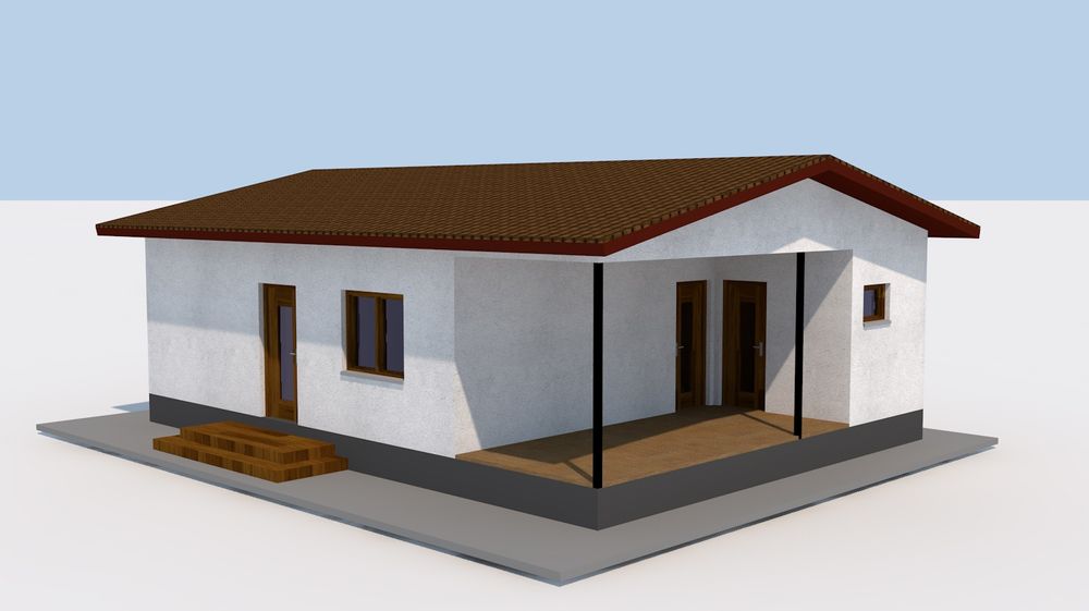 Vand case pe structura metalica modulare