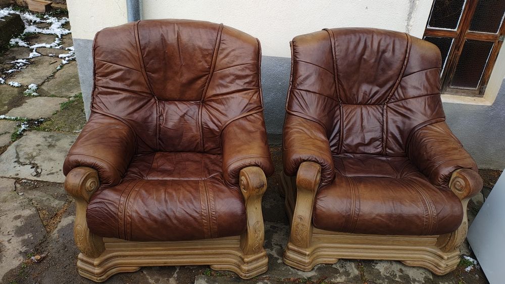 Кожени фотьойли от масивно дърво