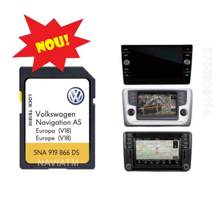 VW Discover Card Original MIB2 32GB harta 2026 B8 Tiguan Golf 7