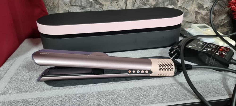 Сешоар-преса за коса Dyson - Airstrait, Jasper Plum, Limited edition