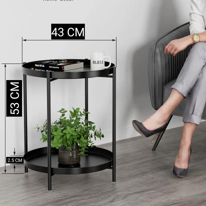 2-х уровневый приставной столик - водонепроницаемый металлический