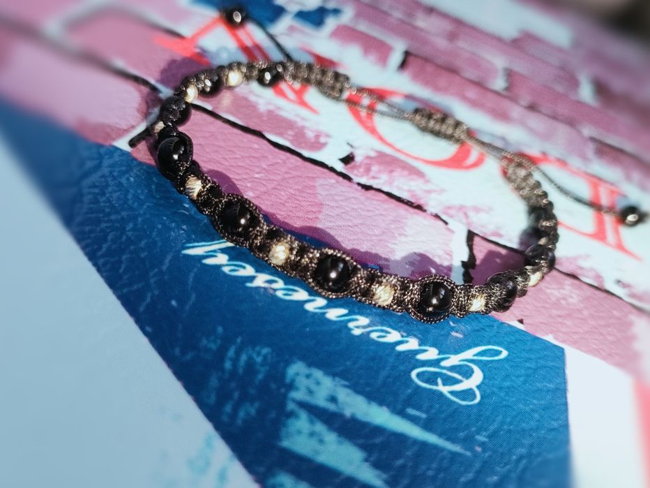 Bratari snur cu bilute de aur si argint