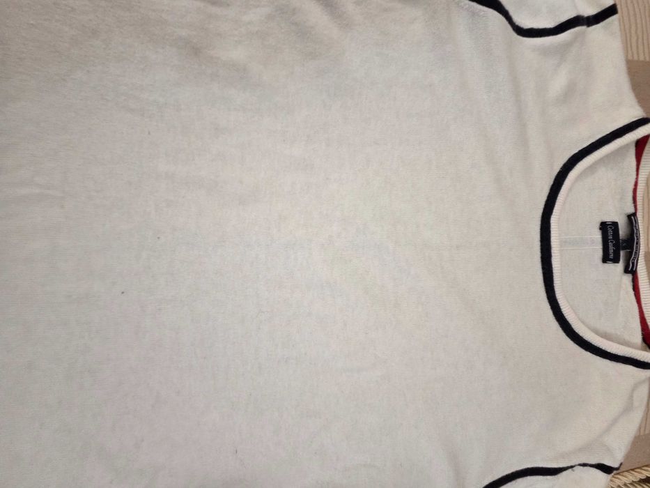 Pulover  Tommy Hilfiger pentru femei, amestec bumbac si casmir,  alb