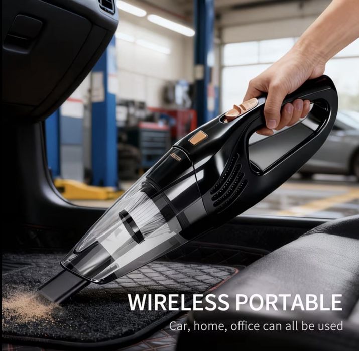 Мощна безжична прахосмукачка за кола + приставки – нова