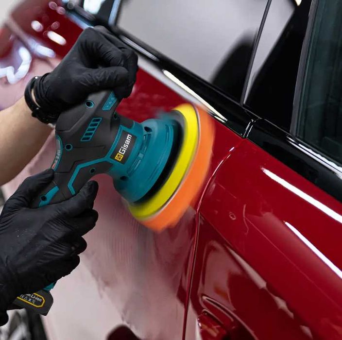 Безчеткова Акумулаторна Полирмашина GISAM   Ексцентрик с 2 Батерии