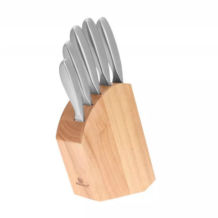 Set 5 cutite din inox, cu suport din lemn,Kinghoff