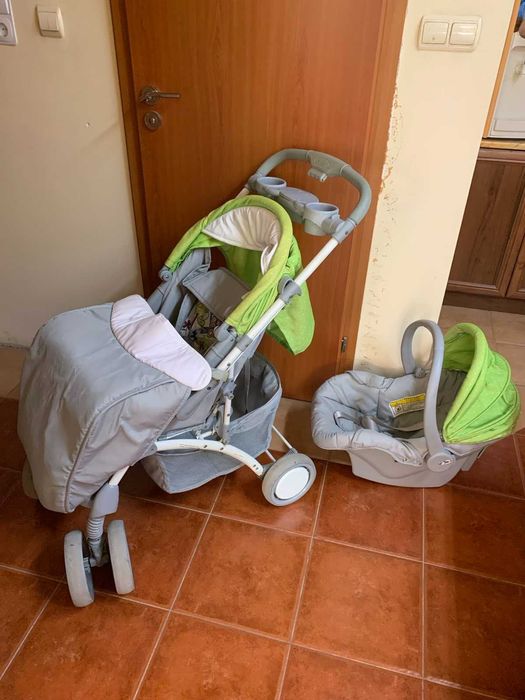 Бебешка количка комплект с бебешко столче
