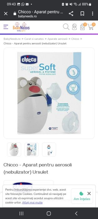 Aparat pentru aerosoli (nebulizator) Chicco Ursulet
Terapia cu aerosol