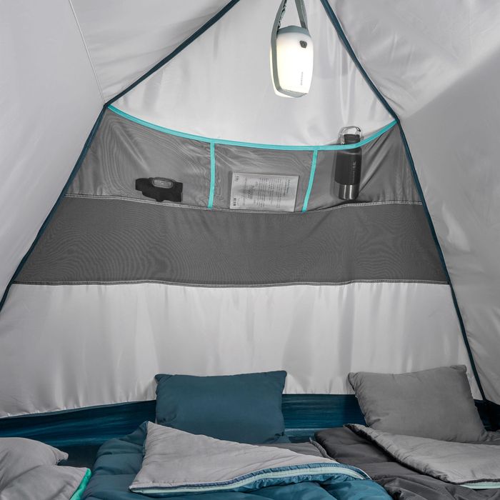 Cort de camping 3 locuri, Mh100 gri - No - produs resigilat Decathlon