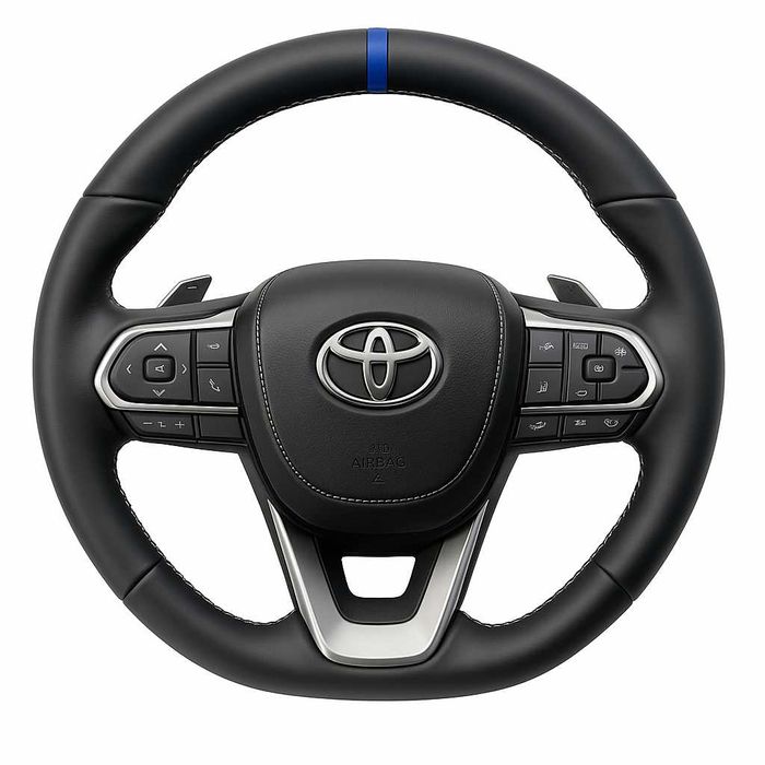 Toyota спортен волан кожа син маркер Camry Corolla RAV4 C-HR