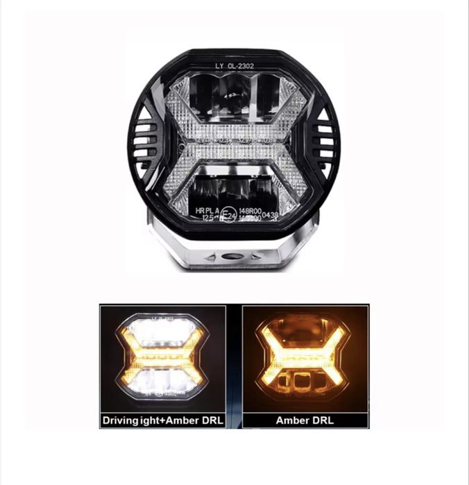 Proiector LED 5.75 inch, spot 12V cu lumina galben-ambar DRL