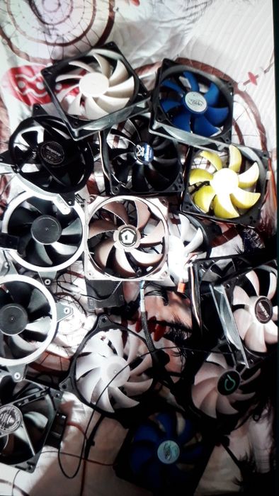 Ventilatoare calculator fan 120 mm 80 mm cu lumini sau fara stare buna