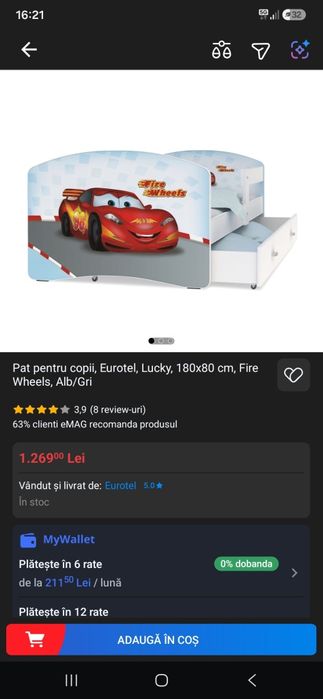 Vând pătuț de copii Cars
