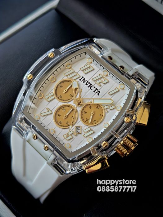 INVICTA Ghost white/gold 47 mm, Инвикта нов ръчен часовник