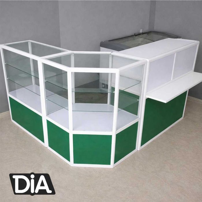 Прилавок витрина, стеклянная, metal oynaly vitrina va prilavkalar