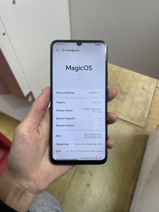 Продам Honor X7 6/128gb