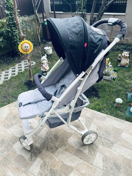 Carut copiii  gri cu alb