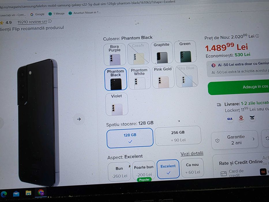 Ocazie !I..Sams.S22, 5G, putin utilizat,stare foarte buna !orice retea