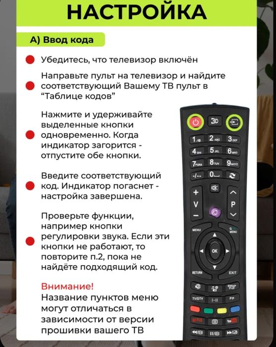 Пульт на тв универсальный