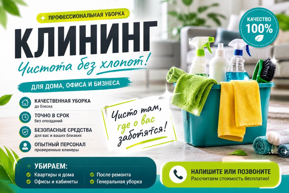 9 Клининг Уборка квартир, домов,офисов