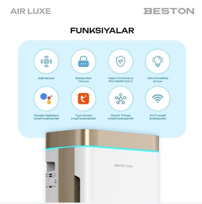 Очиститель и Увлажнитель воздуха Beston Air lux 2 in 1
квадрат
