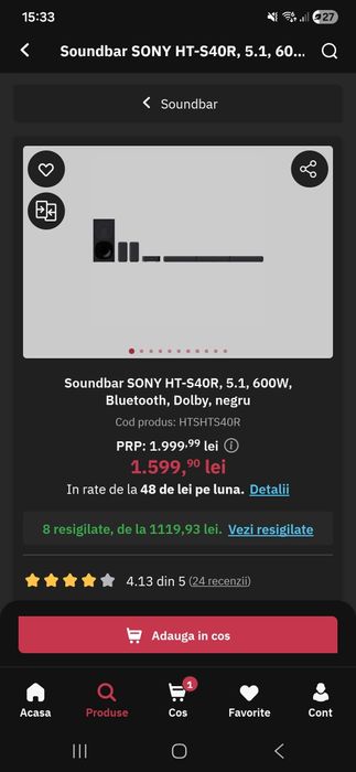Soundbar Sony HT-S40R 600w