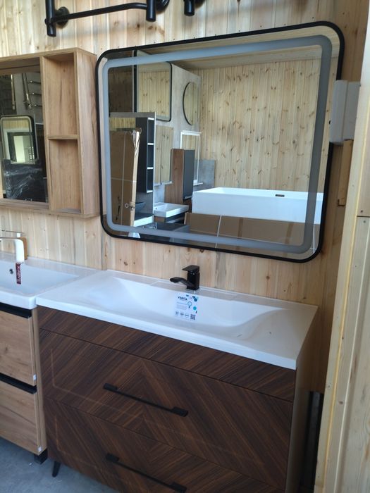 Тумба раковина 100 с зеркалом