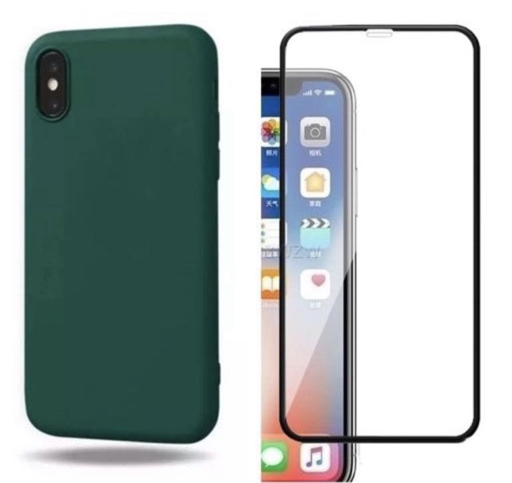 Husa Silicon Guardian Catifea + Folie Sticla 21D Iphone X XS XR XS MAX