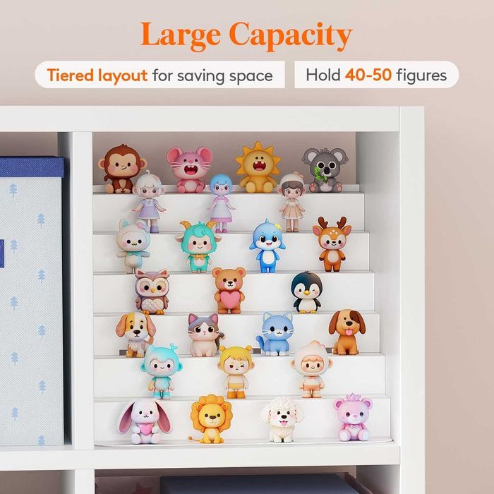 Метална етажерка, рафт за детски фигурки 6 нива стелаж за съхранение