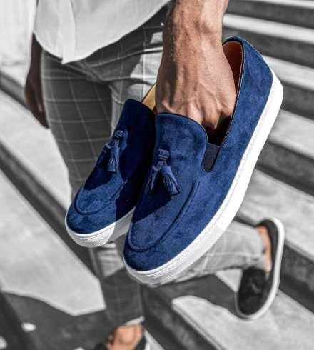 Pantofi sport casual 42.5 43 mocasini slip on Finest Italy piele natur