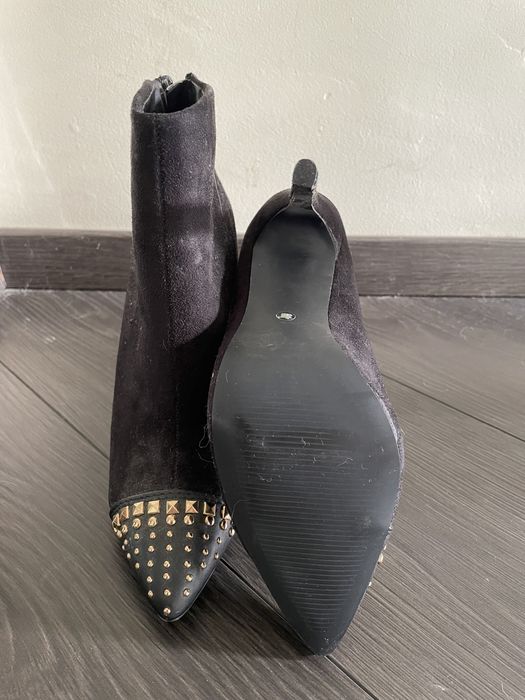 botine negre cu tinte