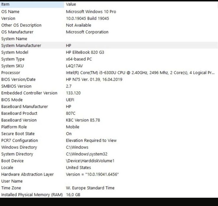 HP EliteBook 820 G3 - 16GB RAM, 256GB SSD