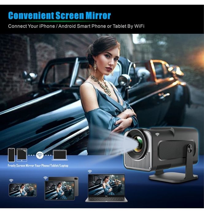 Videoproiector portabil  HY320 MINI, Android 13, 2GB RAM, 16GB stocare, Bluetooth, 7000 lumeni